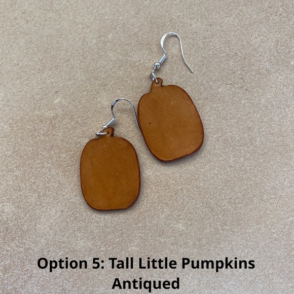 Leather Pumpkin Earrings! - Picture 5 of 6